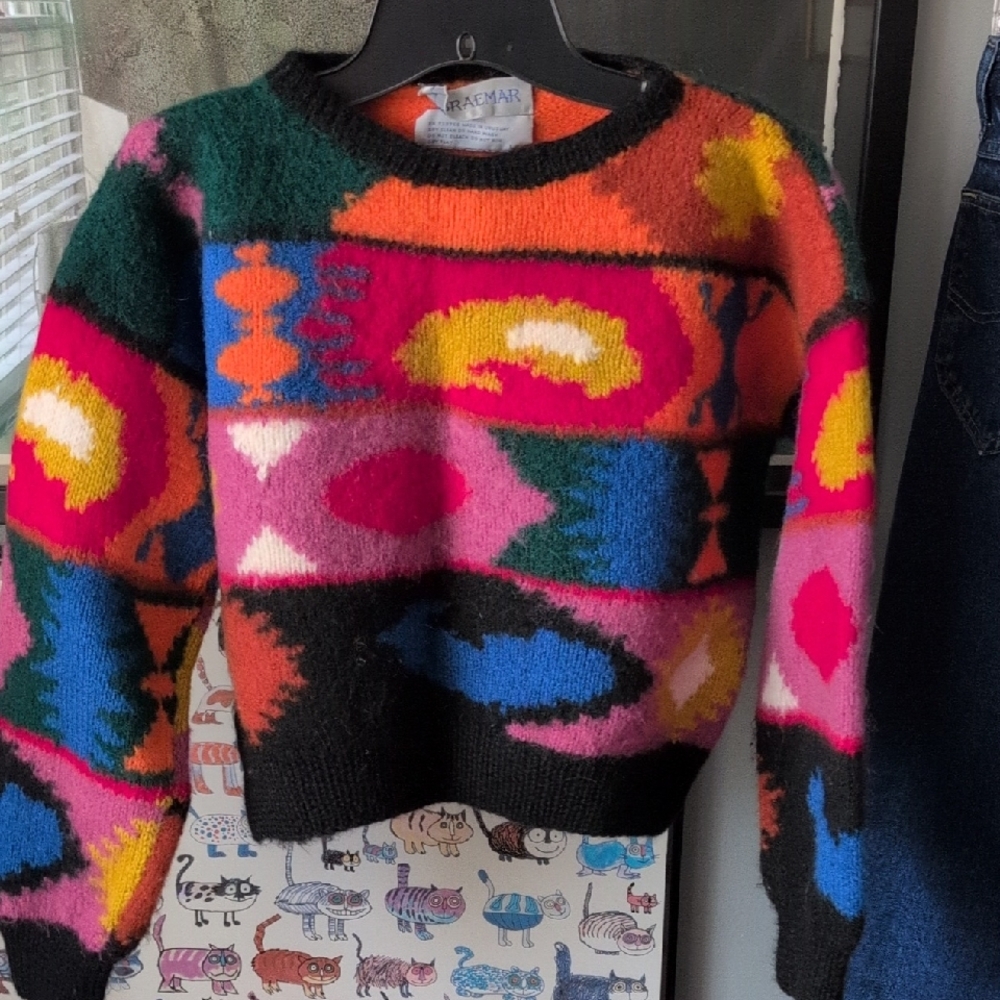 VTG Cropped Wool Sweater - Size S/M
